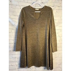 Ultra Flirt Long Sleeve Keyhole Neck Midi Dress SZ L. NWOT.